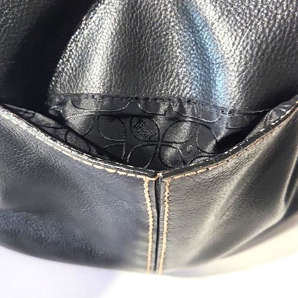 Fossil Vintage Black Pebbled Leather Crossbody Shoulder Bag Purse EUC - Picture 10 of 16